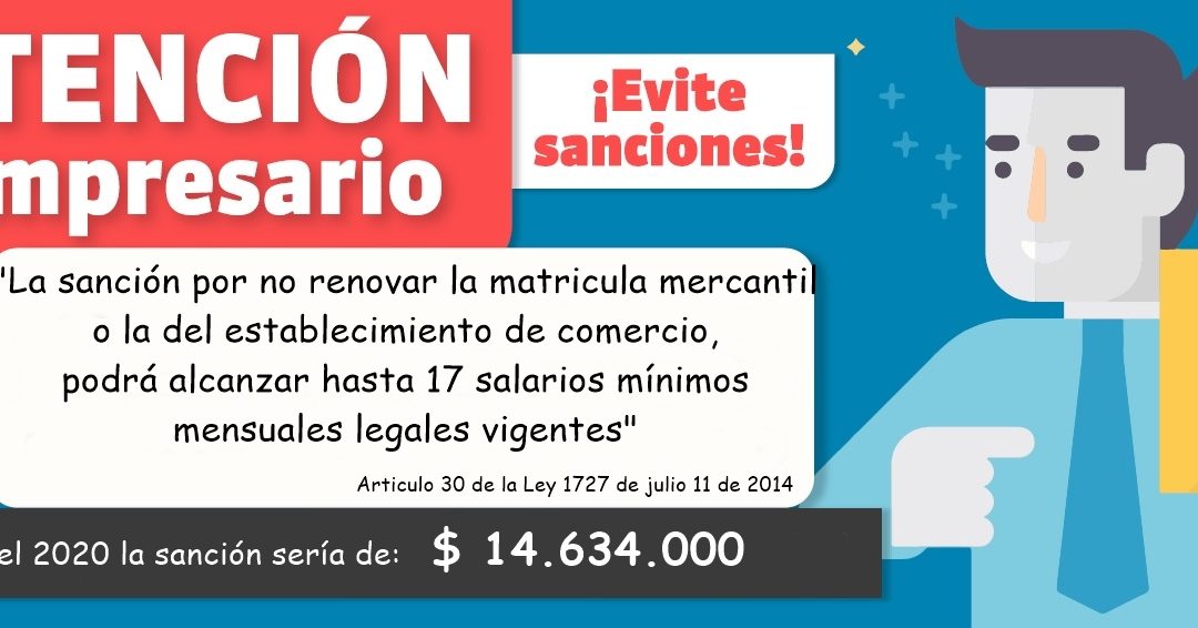 Sanción por no renovar el registro mercantil y de los establecimientos de comercio